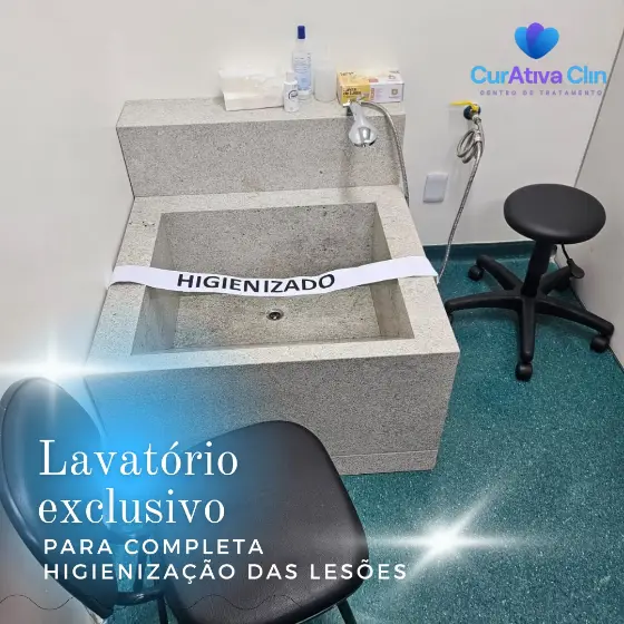 Lavatório exclusivo para higienização das lesões
